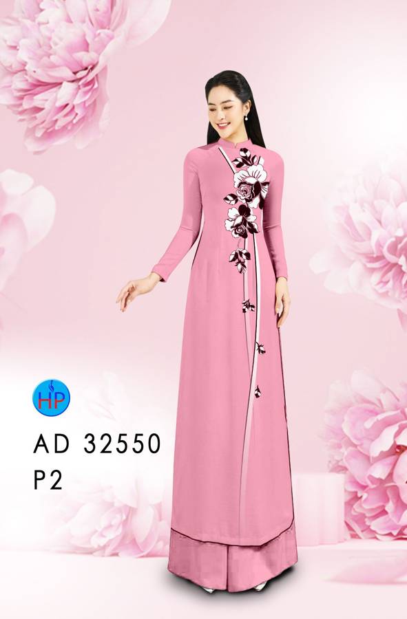 Vải Áo Dài Hoa In 3D AD 32550 12